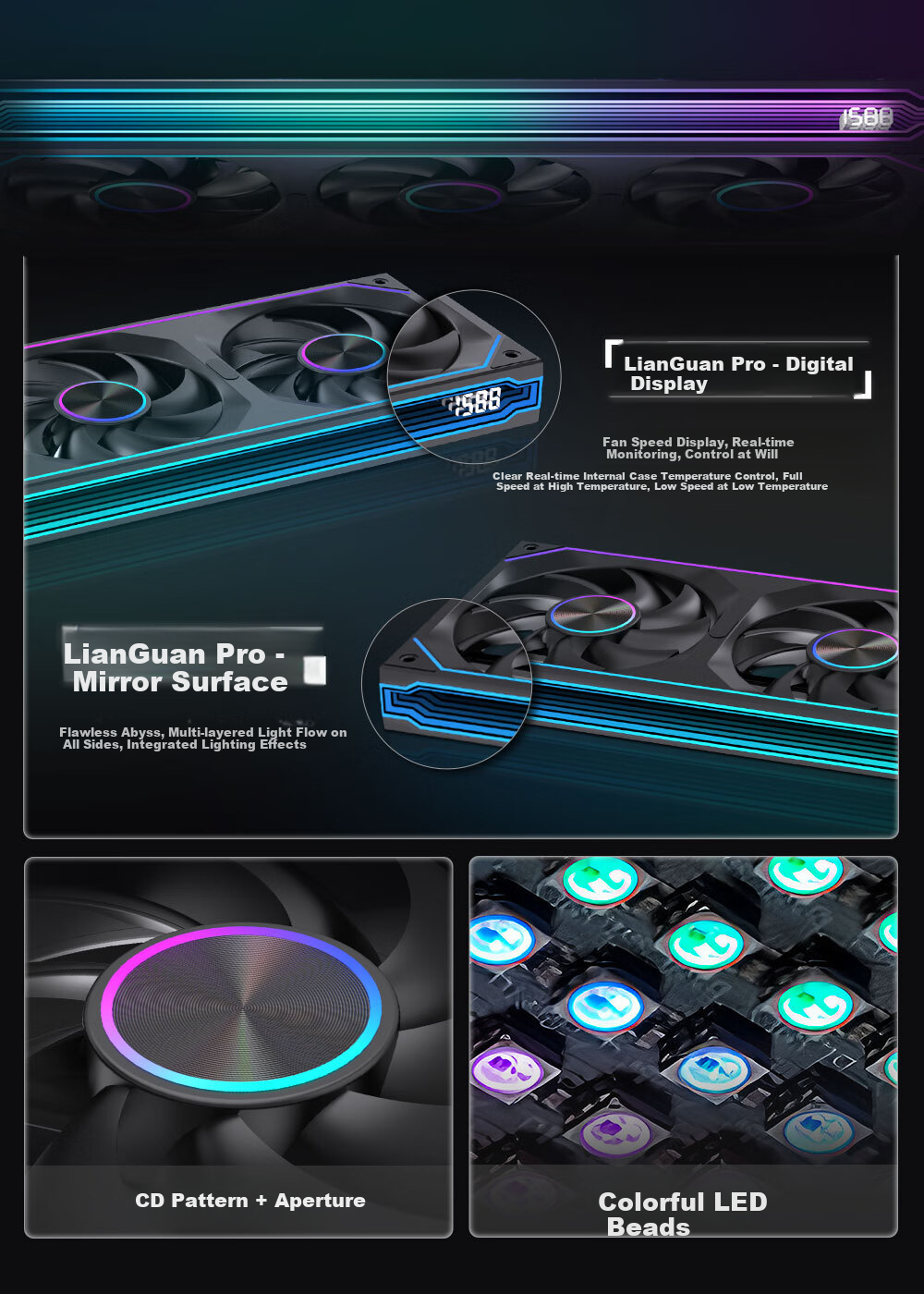 Raleigh CoolLink PRO120 Integrated Block Fan Water Cooling Black 12cm Case Fan True Blade ARGB Sync PWM Temperature Control Silent Desktop Computer Fan 2
