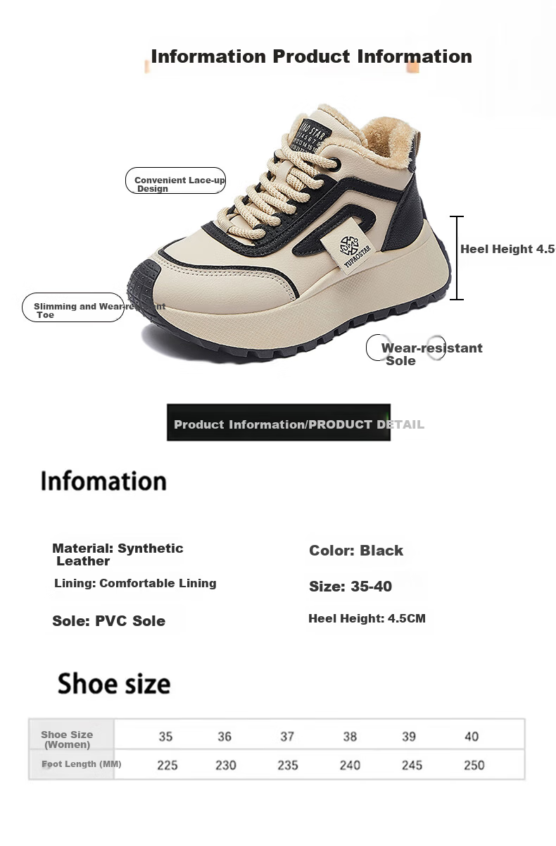 CARTELO Women's Fleece-Lined Winter Dad Sneakers, Warm Cotton Shoes, Casual Sports Shoes, Black 38 7