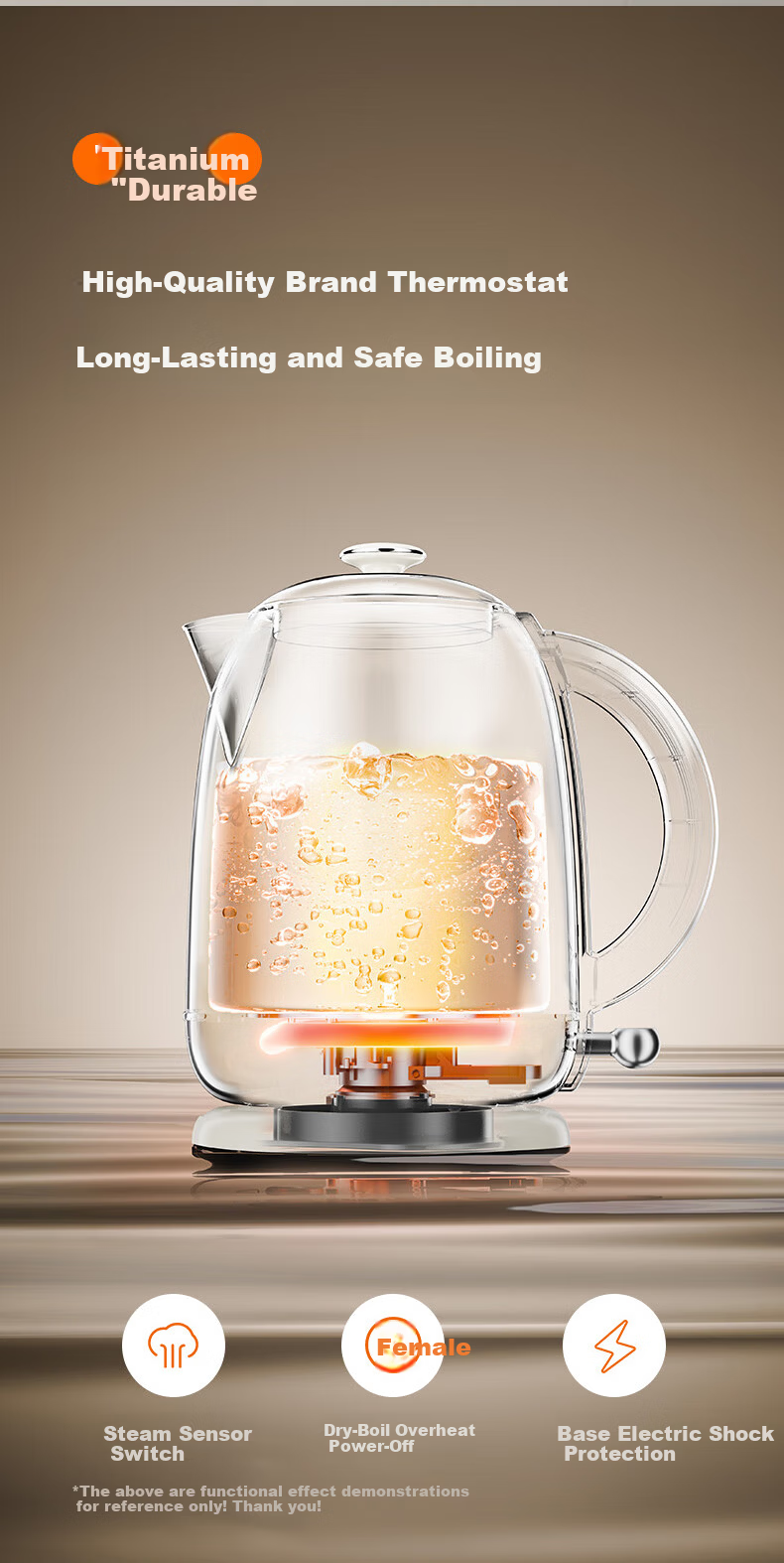 Joyoung Electric Kettle, Water Boiler, 99.9% High-Purity Titanium, Food-Grade 316L Stainless Steel, 1.5L Capacity, K15FD-W801 13