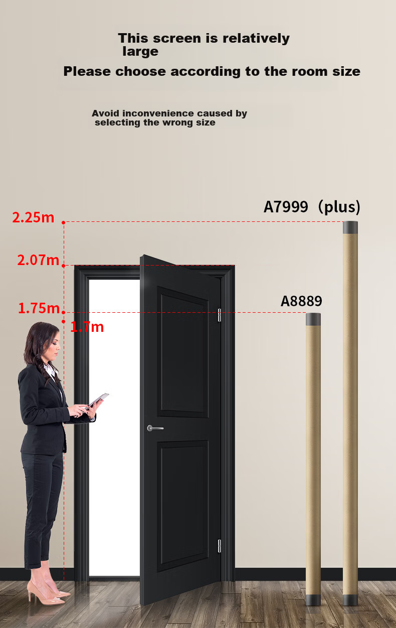Wuyinxiang 100-inch 16:9 Projection Screen 【No Drilling】 Wall-mounted Simple HD Projector Screen Compatible with XGIMI, JmGO, Xiaomi, Epson Projectors 1