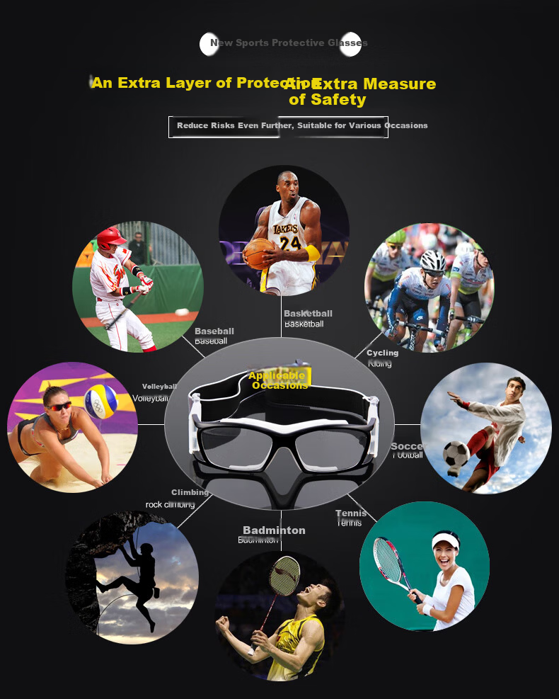 Kaperni Professional Basketball Sports Glasses Prescription Compatible Anti-Collision Anti-Fog Ultra-Light Protective Goggles for Basketball and Soccer with Anti-Drop Design 5