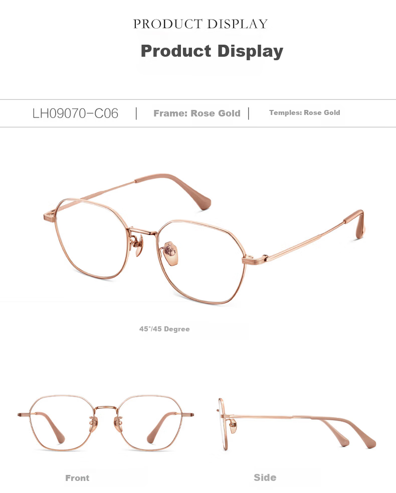 LOHO Ultra-Light 6g Beta Titanium Pure Titanium Eyeglass Frames for Women, Anti-Blue Light Radiation, Prescription Available, Zeiss Lenses, Anti-Fatigue for Me 21