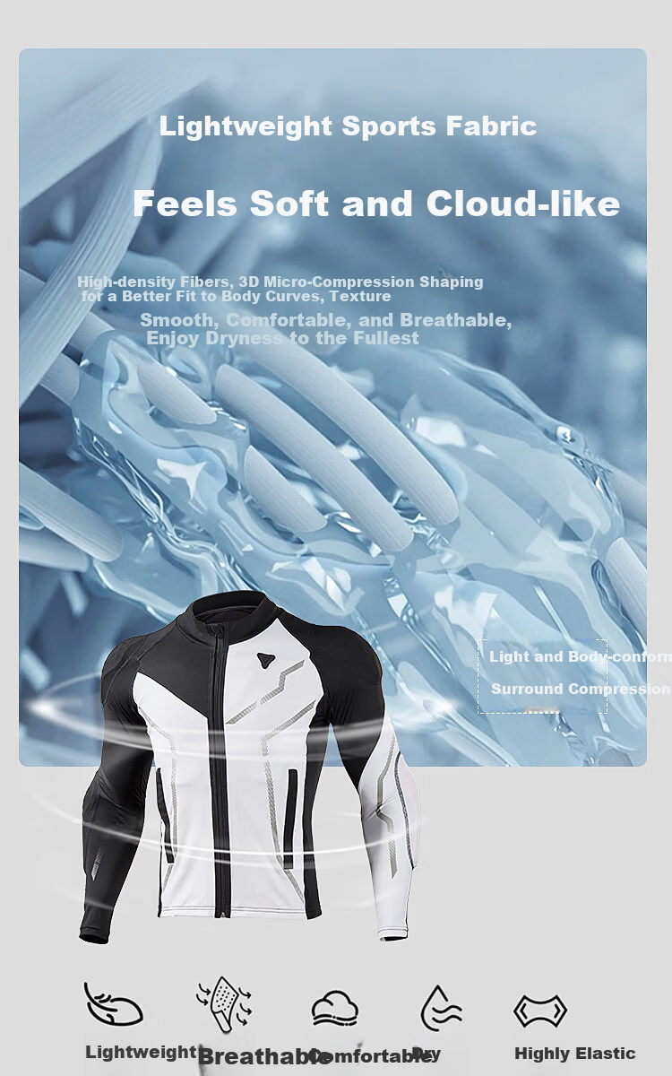 Duhan Wind Rider Motorcycle Riding Armor Jacket Unisex Breathable Quick-Dry Motorbike Riding Gear Anti-Fall CE Protective Gear Four Seasons White 3