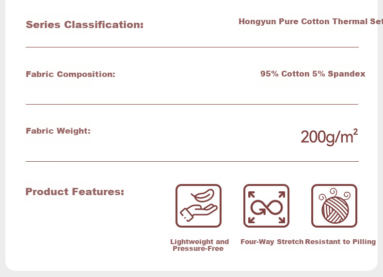 CASENLAND Women's Thermal Underwear Pure Cotton Red Base Layer Plus Size Autumn Top and Bottom Set 2