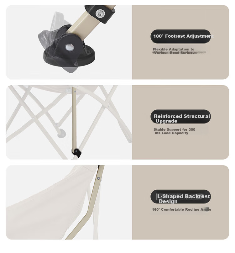 Naturehike Moon Chair Outdoor Camping Folding Chair Fishing Sketching Large Comfortable Portable All-Terrain Chair Black 6