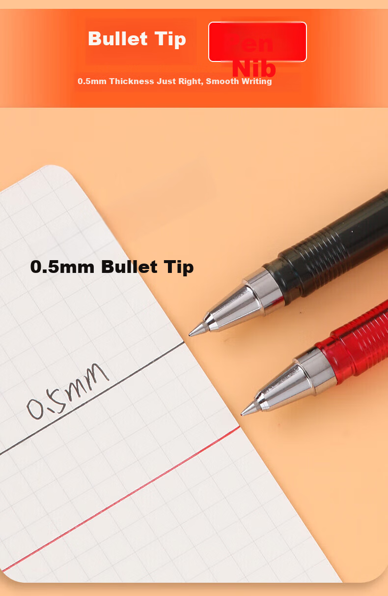 M&G 0.5mm Black Gel Pen Pocket Mini Bullet Tip Signature Pen GP0097A 12pcs/Box 1