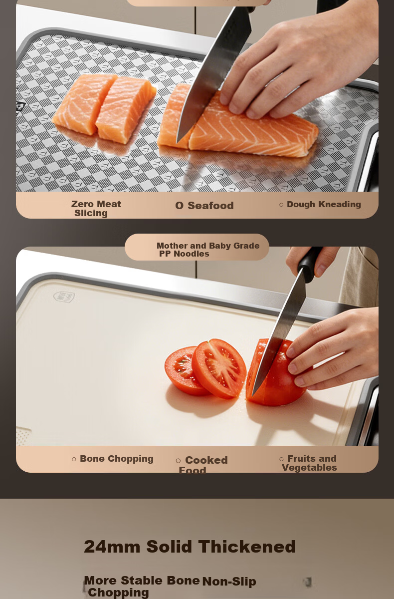 Kambach Pure Titanium Lightweight Scratch-Resistant Cutting Board Mold-Proof Antibacterial Household Chopping Board Pro Extra Large 11