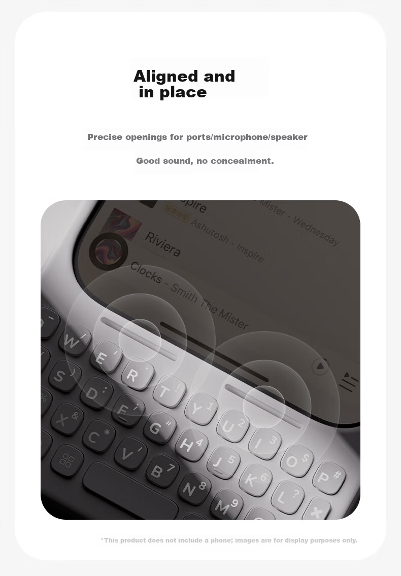 AKKO MetaKey iPhone 16 Pro Max Keyboard Case with Physical Keyboard, Magnetic Attachment, BlackBerry Feel, White 9