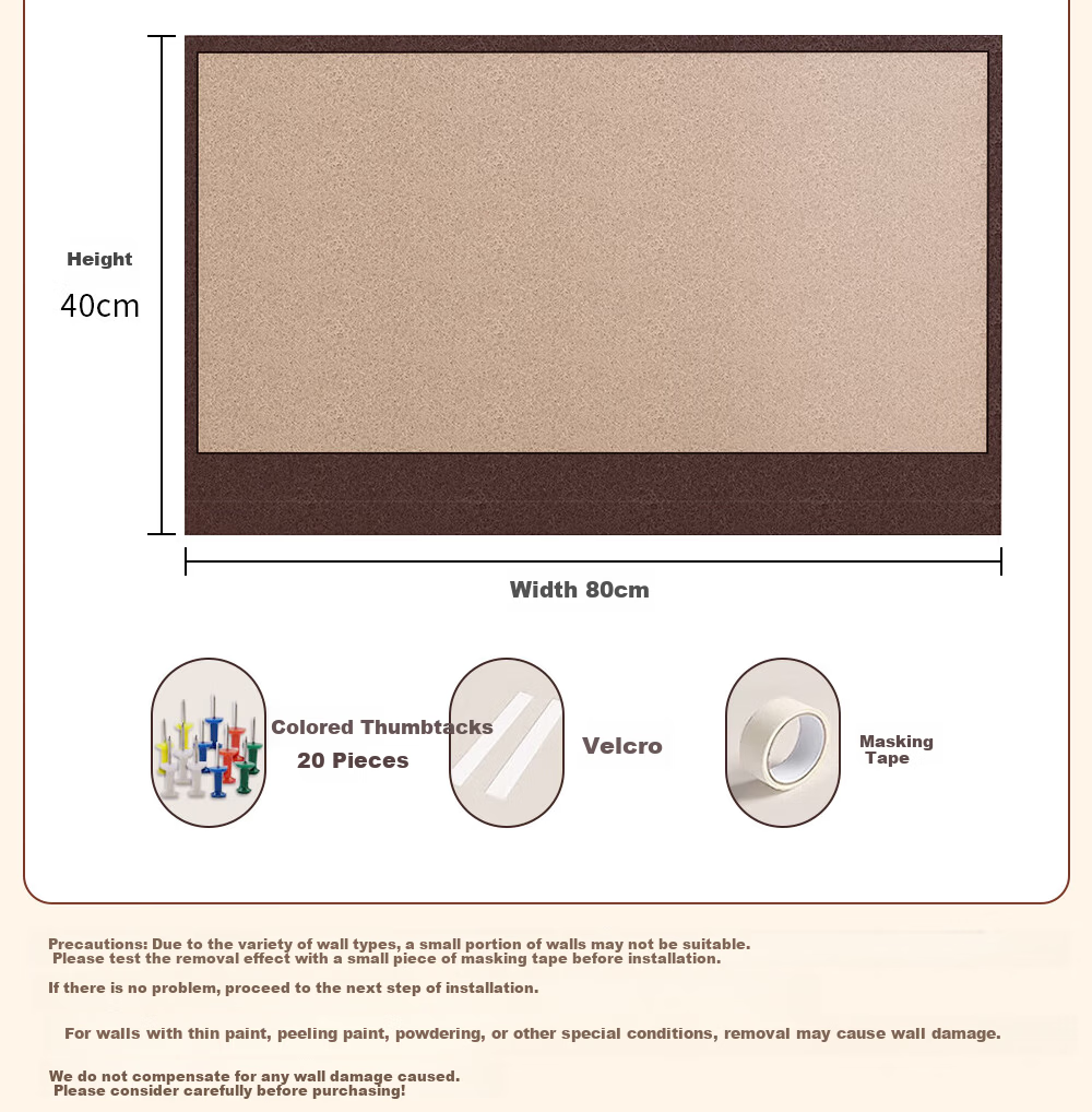 Xinuo Felt Board Photo Wall Background Hanging Wall Sticky Photo Frame Display Wool Felt Board Wall Sticker Cork Board No Drilling 9