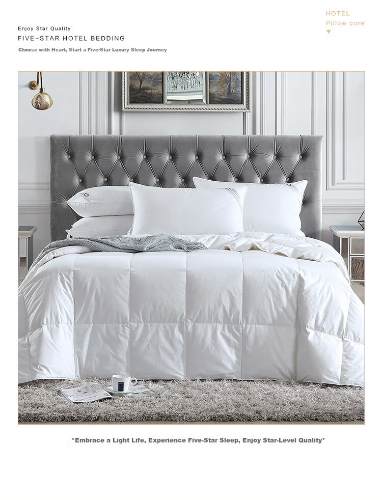 Downia JW Five-Star Hotel White Goose Down Pillow 90% White Goose Down Luxury Pillow 74*48CM 3