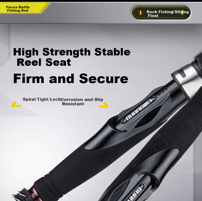 GW 4.2m No.3 Fierce Battle ISO Rock Fishing Rod Ultra-Light Ultra-Hard Large Guide Ring Sliding Float Rod Sea and Freshwater Dual-Use Fishing Rod 3