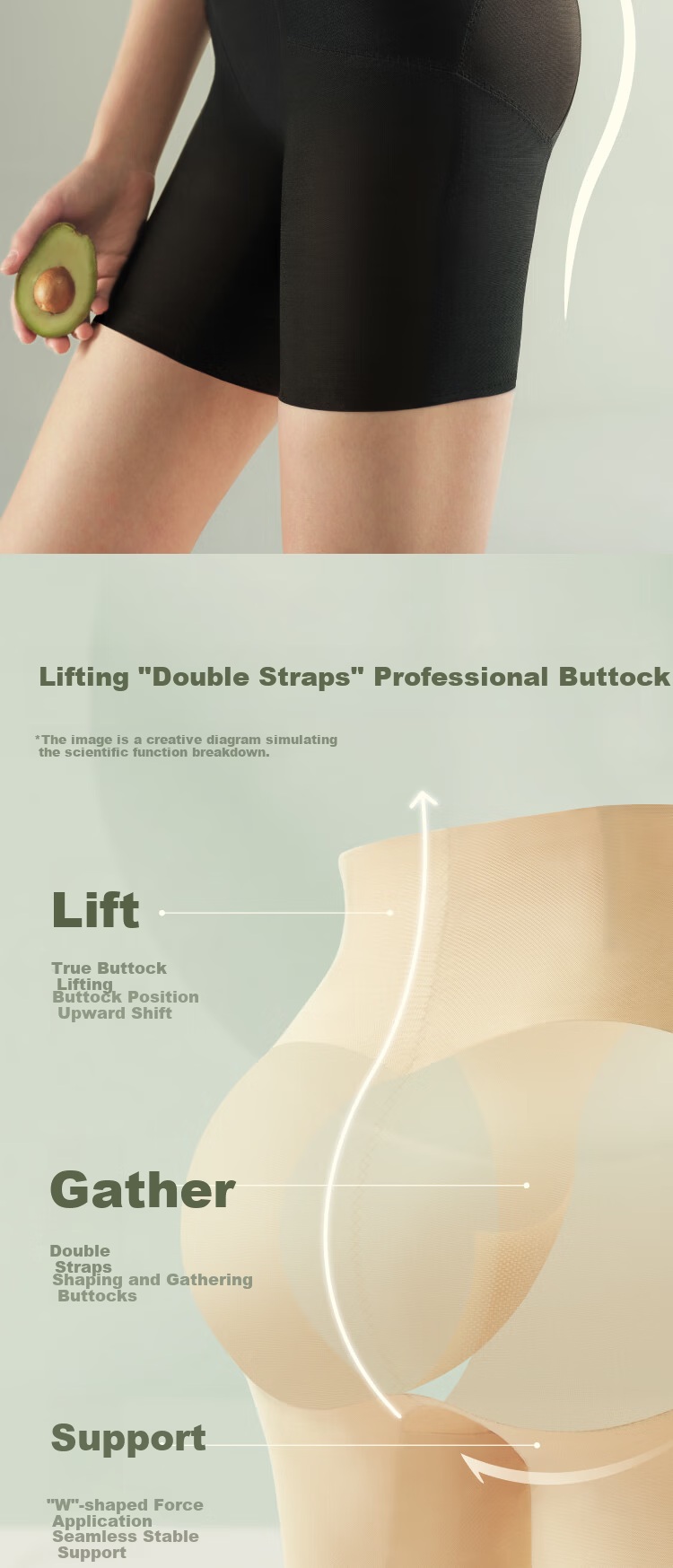 Suki Ryohin Mermaid Hip Enhancing Mid-Waist Butt Lifting Seamless Breathable Tummy Control Hip Shaping Pants Fake Hip Widening Shapewear No-Panty Needed 3
