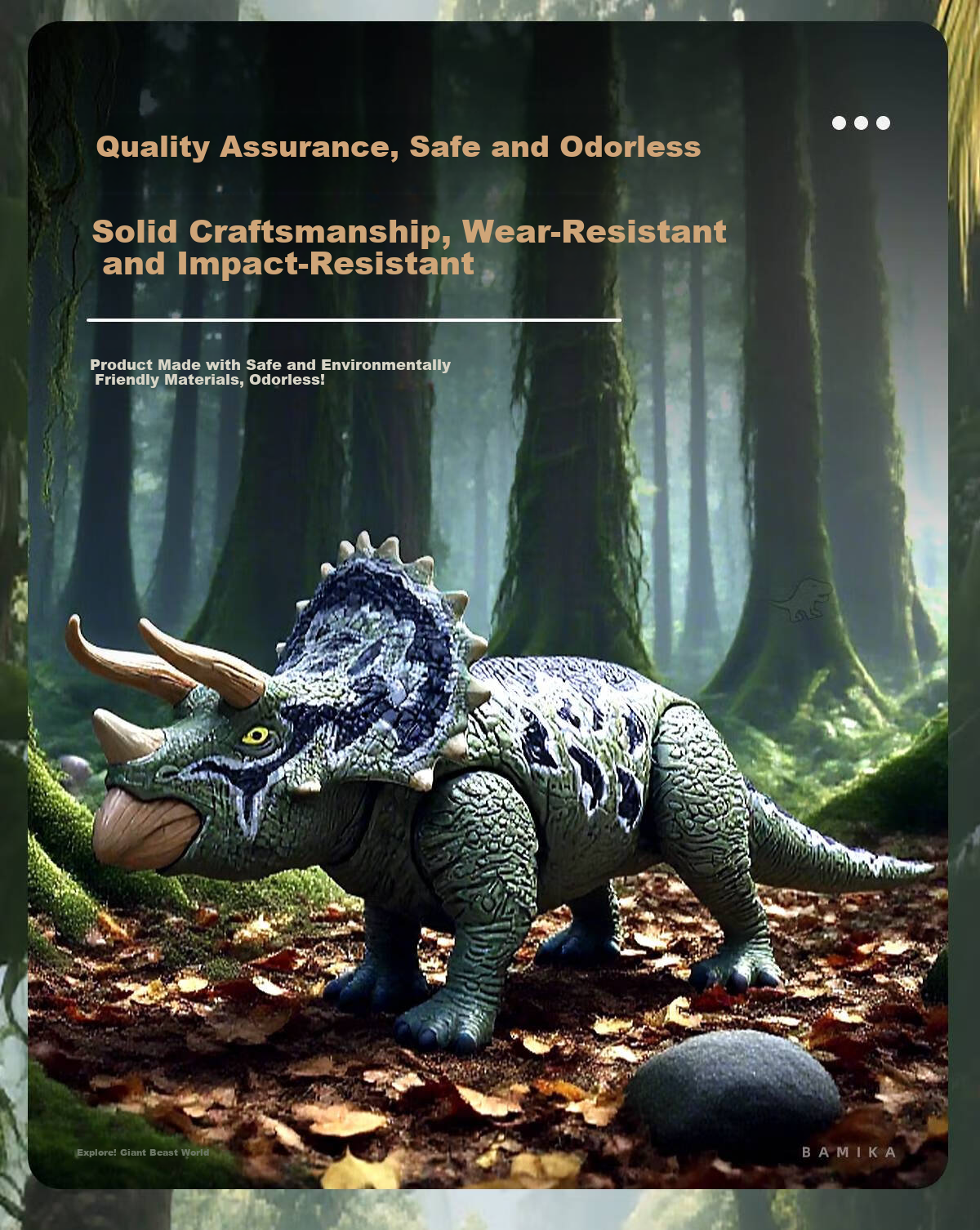 Bameika Large Smart Sound-Activated Dinosaur Model Toy Realistic Jurassic Animals T-Rex, Pterosaur, Triceratops, Brachiosaurus 8