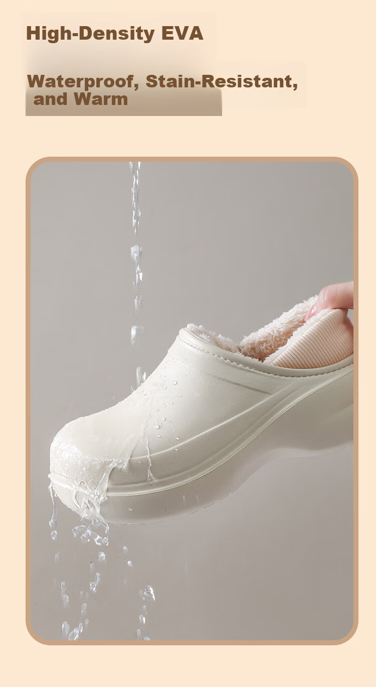 LangSha Autumn Winter New Waterproof Non-Slip Thick Sole Wedge Warm Cotton Shoes for Women Home and Outdoor Pink Size 36-37 7