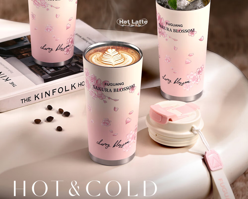 Fuguang Insulated Coffee Water Bottle for Women 316L Stainless Steel High-Quality Large Capacity Straw Car Travel Tea Cup Gift 13