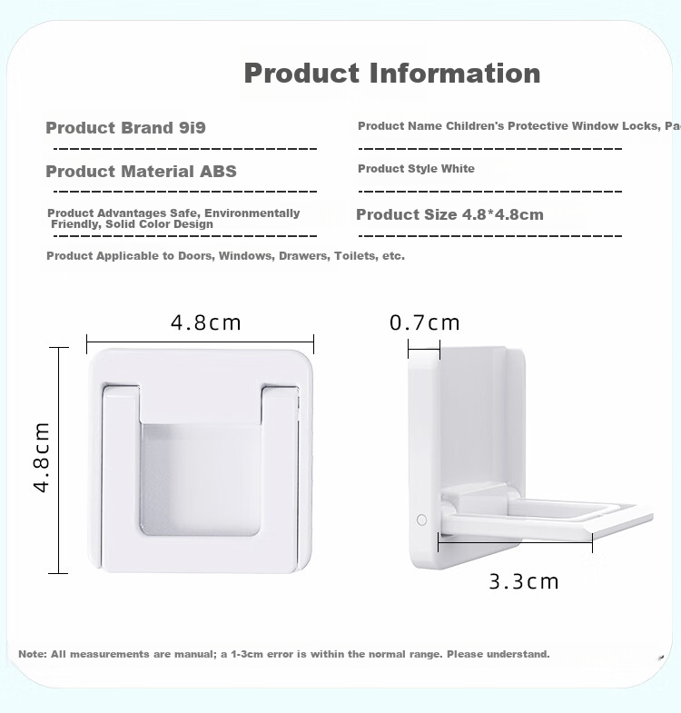 9i9 Children's Safety Window Lock Sliding Door Window Lock Drawer Lock Cabinet Handle Multifunctional 6-Pack A10 2
