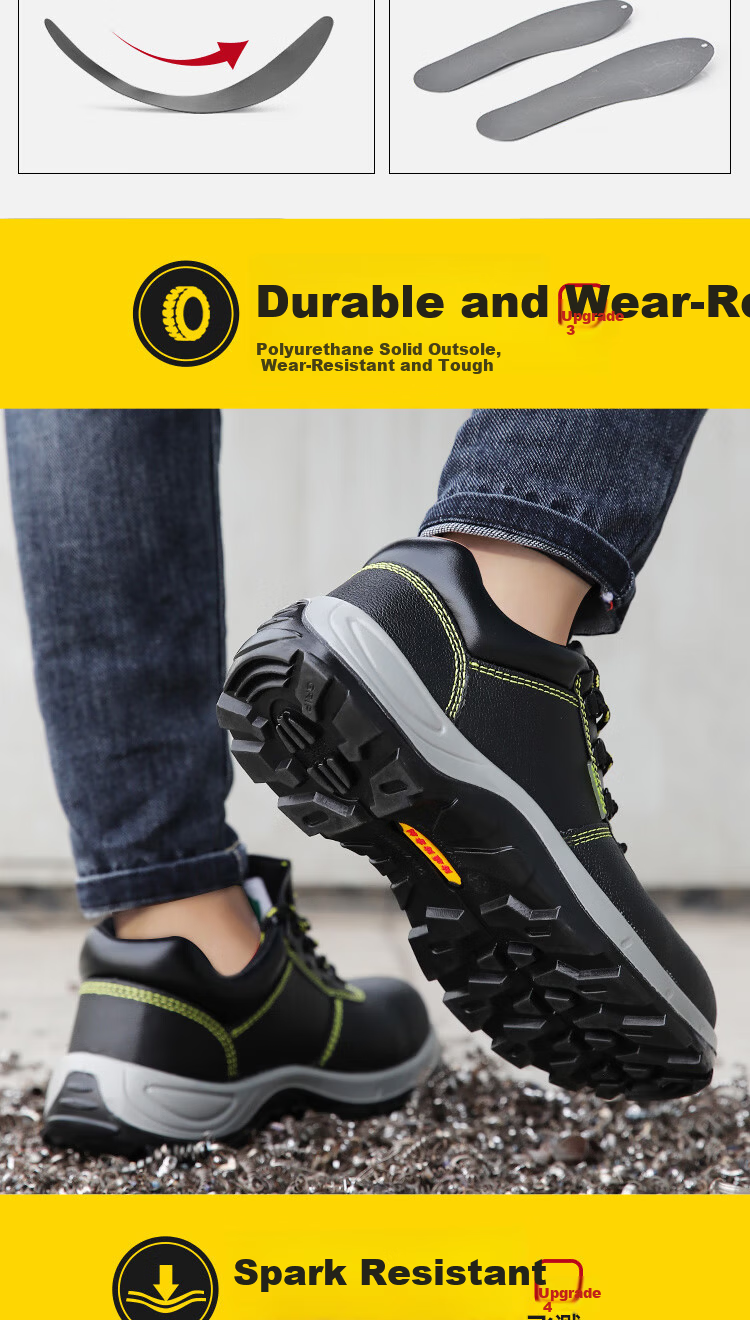Jingtu Men's Summer Breathable Safety Shoes Steel Toe Anti-Smash Puncture-Proof Waterproof Wear-Resistant Work Shoes 8184 Size 41 6