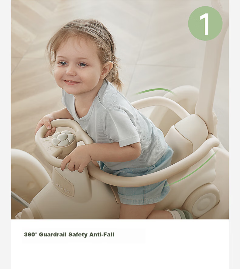 BG-BABYGO Aviator Rocking Horse Bouncer Baby Ride-On Car Toddler Wooden Horse Toy Birthday Gift First Birthday Present Rocker Car 6
