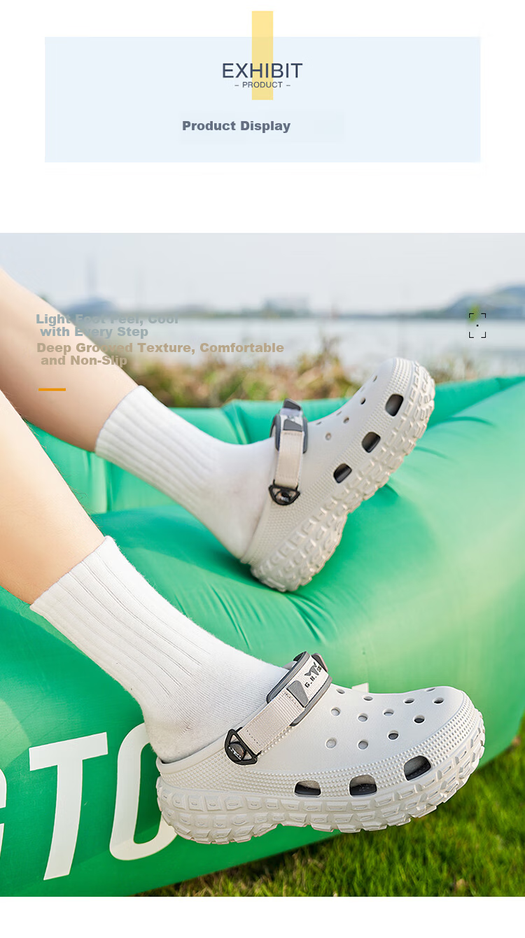 G.N.Shi Jia Men's Shoes, Summer Outdoor Wear, Thick-Soled Hollow Breathable Hole Shoes, Outdoor Stream Tracing Beach Sandals 18