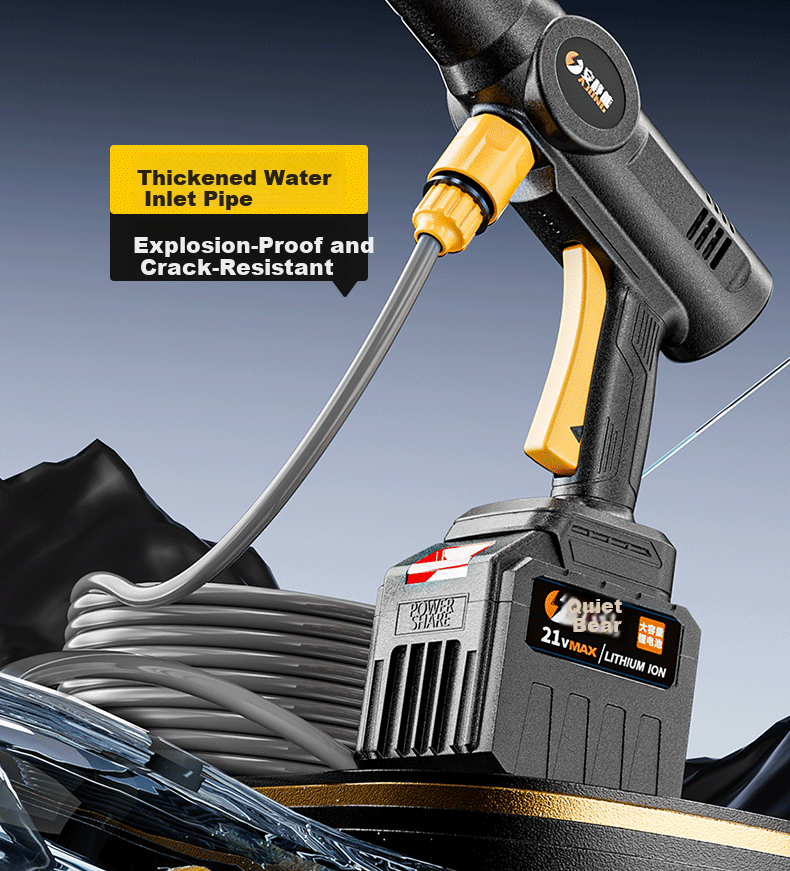 Quiet Bear Wireless Car Washer High-Pressure Water Gun Lithium Battery Rechargeable Electric Car Cleaning Machine 20