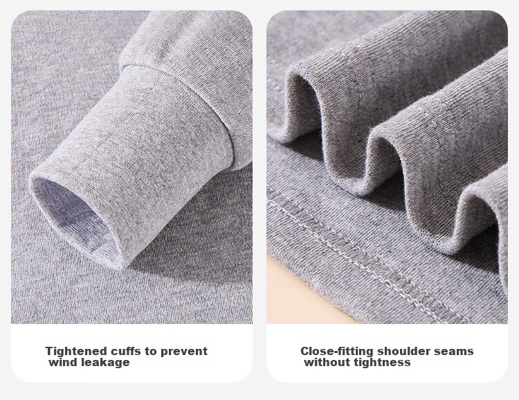 LangSha Men's Autumn Cotton Thin Warm Thermal Underwear Set Mid-Neck Comfortable Antibacterial Cotton Base Layer New Arrival 37