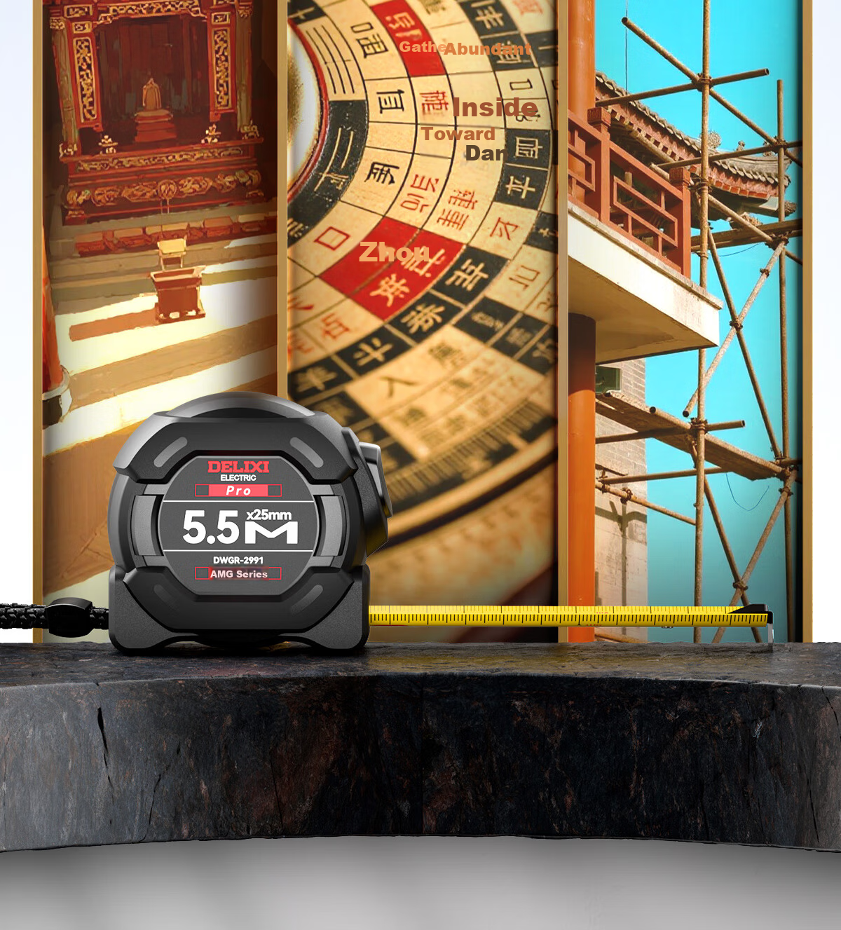 Delixi Luban Ruler Authentic Feng Shui Ruler High Precision Steel Tape Measure 7.5m Measuring Tape Box Ruler 5m 5