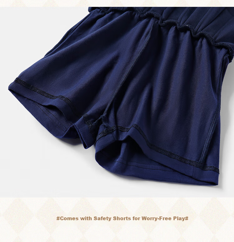 Classic Teddy Girls' Pleated Skirt Children's Sports Style Skirt Dark Blue Size 90 15