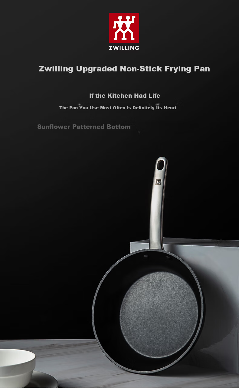 ZWILLING Non-Stick Silicone Spatula with High-Sided 28cm Flat Bottom Frying Pan for Eggs and Steak, Enjoy Non-Stick Frying Pan Compatible with Induction Cooktops 1