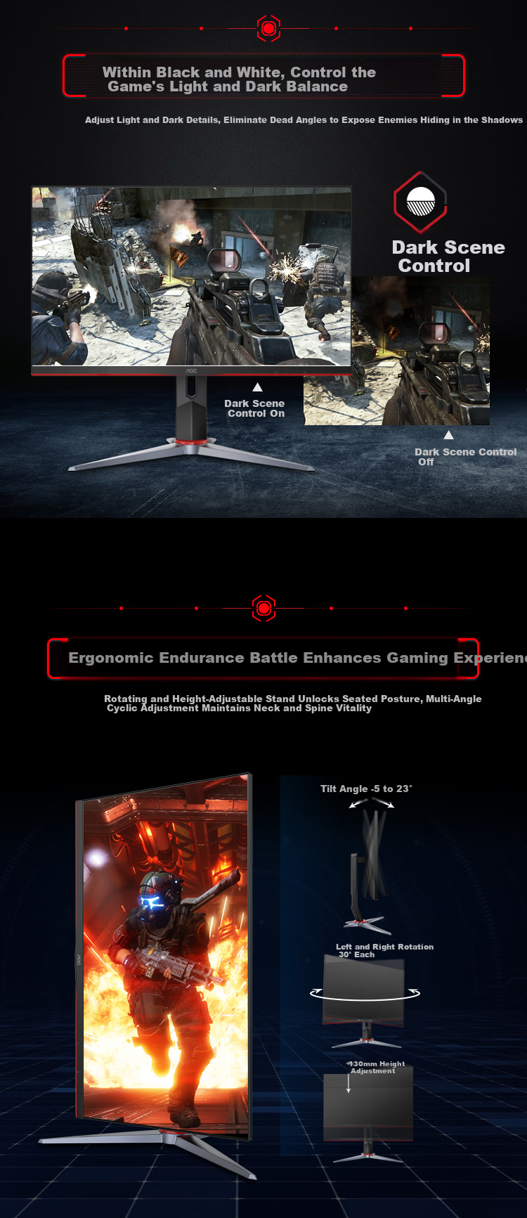AOC 27-inch 2K 300Hz 1152-Zone QD-MiniLED HVA Black HDR1000 Fast 1ms Gaming Monitor Zuguang Q27G4SMN 7