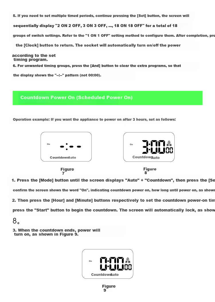BIAZE Timer Socket National Standard Digital Electronic Timer Control Socket Timer Countdown Intermittent Cycle Power On/Off Built-in Battery with Power-off Memory No Switch 15