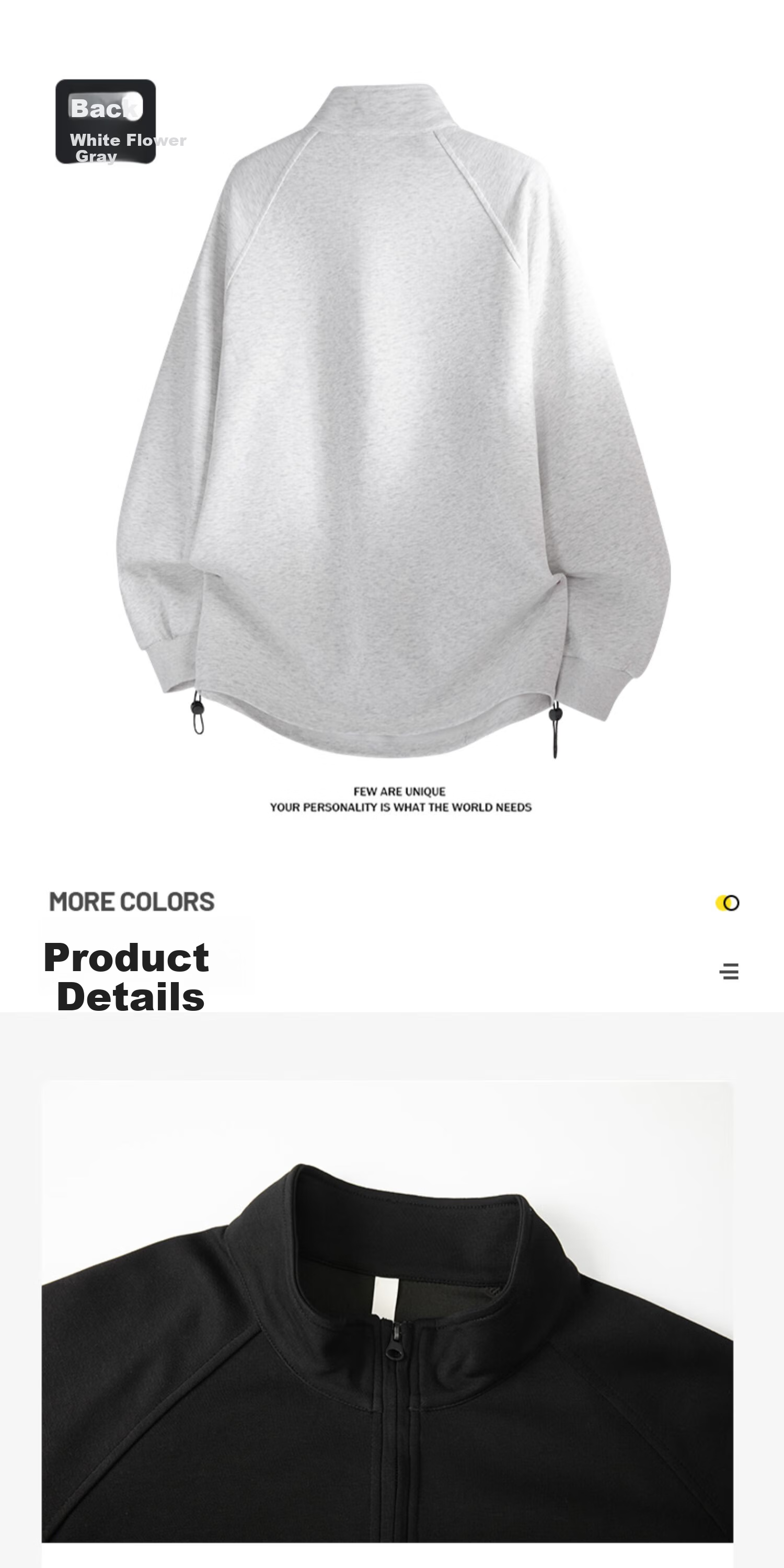 Dingfengbaoluo Men's American Style Half-Zip Hoodie Summer Loose Casual Stand Collar Long Sleeve Top XMY67 Black 3XL 10