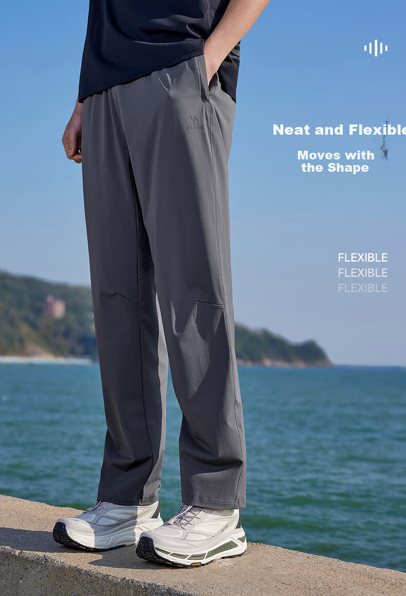 CAMEL Quick-Dry Men's Sports Pants Cool, Sun-Protective, Breathable Straight-Leg Casual Pants C16BA9L3039 Dark Gray XL 3