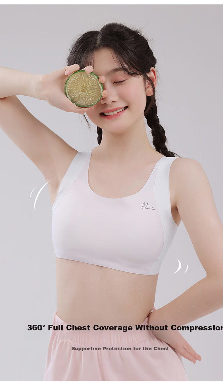 Tingmei [Class A] Developmental Girls' Seamless Invisible Sports Posture Correction Shockproof Teen Bra for Middle and High School Students 4