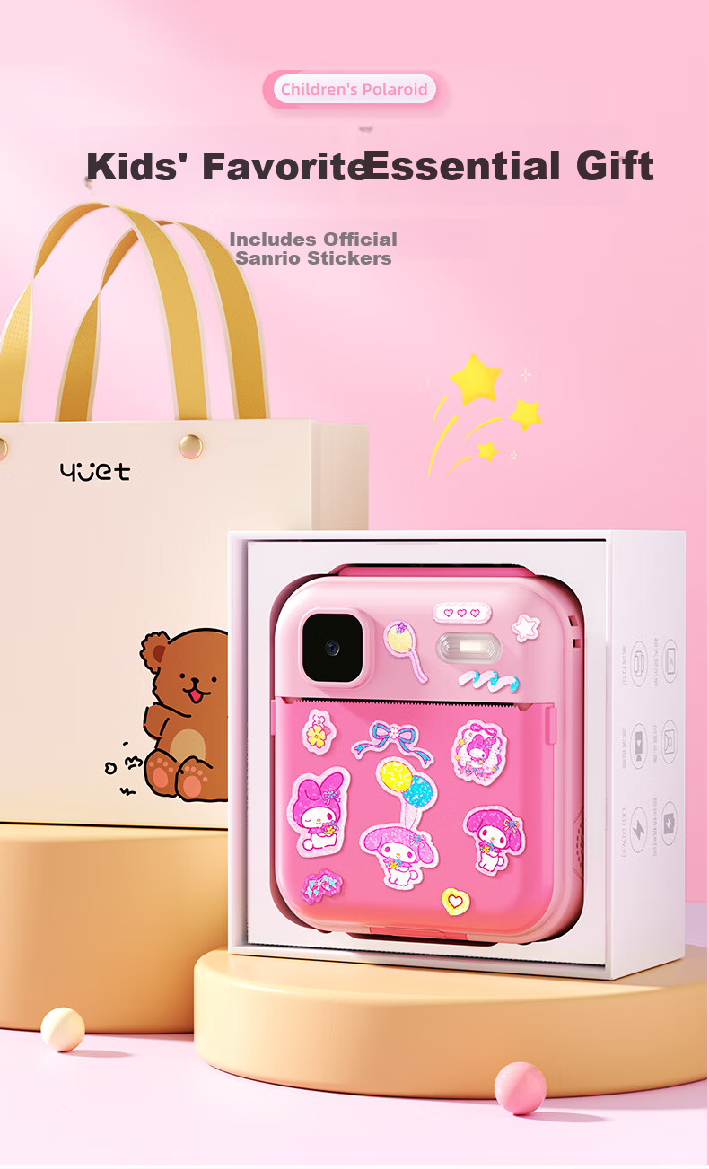 Yisirui Kids Camera Toy Birthday Gift for Ages 7-14 Printable Color Photos Instant Camera for Girls Ages 6-12 7