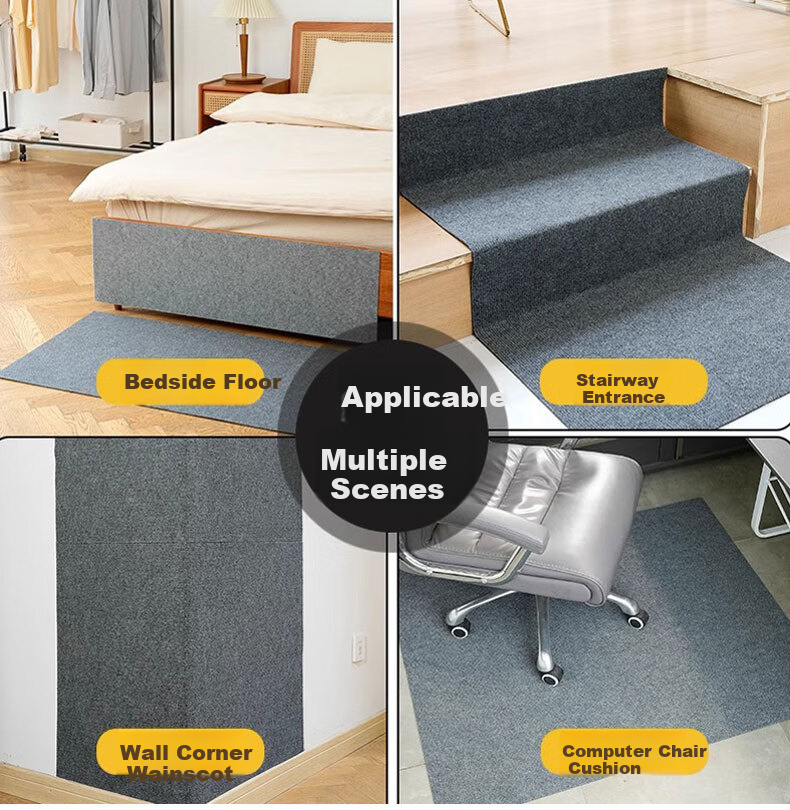 Omai Floor Sticker Static-Free Non-Slip No-Glue Carpet Sticker 20x70cm Beige for Living Room Bedroom Stairs Mat 12