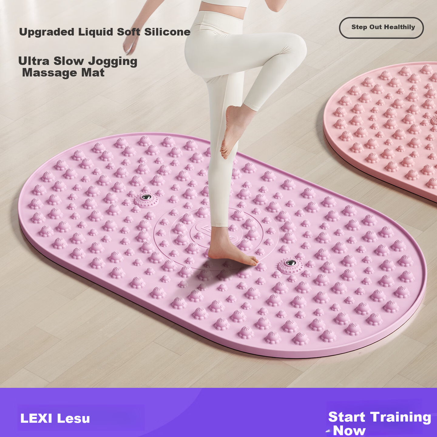 Lexi Upgraded Liquid Silicone Acupressure Mat Ultra Slow Jogging Massage Pad Foot Relaxation Muscle Relief Sleep Aid Purple