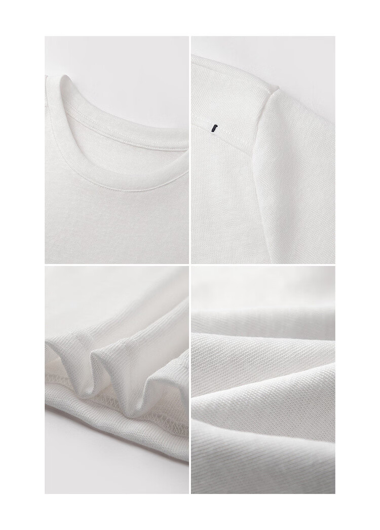 Demana [with Flax Cloud Cotton] Summer Simple Style Color-Block Shoulder Round Neck Slim Loose Fit Women's T-Shirt 14