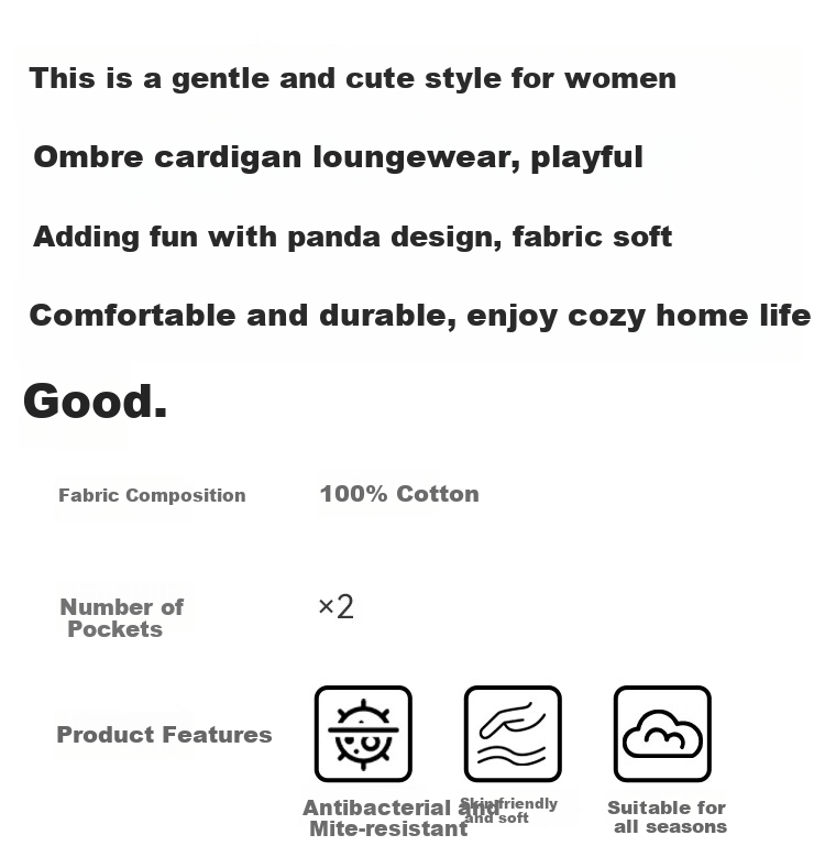 Miiow Women's 100% Cotton Long Sleeve Long Pants Cardigan Pajama Set Spring Summer Sweet Cute Homewear Suitable for Outdoor Wear 1