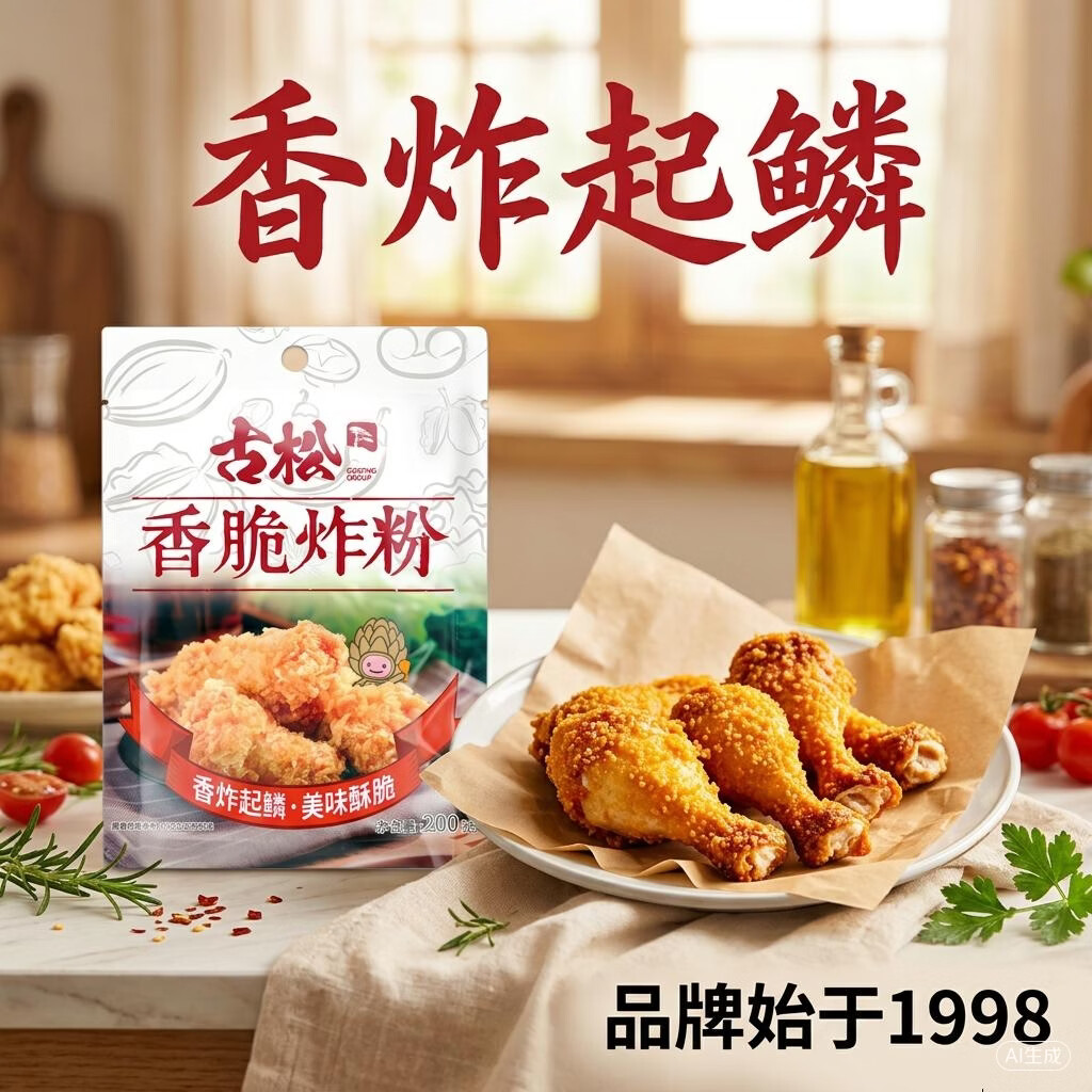 古松 香脆炸粉200g 炸鸡裹粉起酥粉炸鸡腿柳排块裹粉 品牌始于1998