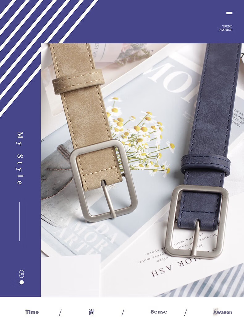 Jeanswest New Korean Style Pin Buckle Men's Leather Belt Casual Versatile Waistband Trendy Men's Pants Belt Ins Style 1
