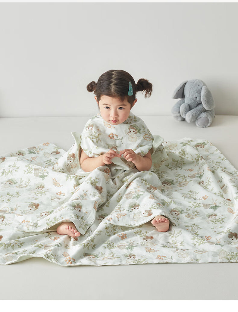MUJI A-Class Baby Grade 100% Cotton Four-Layer Gauze Blanket Nap Towel Pure Cotton Children's Quilt 120*150cm 16