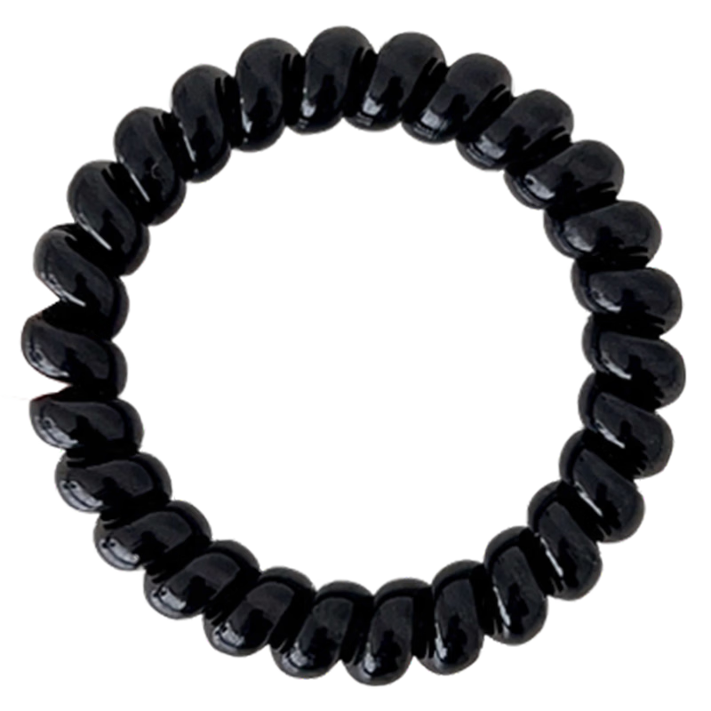 MEIFUYU Black Telephone Cord Hair Ties 10-Pack Large Hair Bands Elastic Hair Ropes WH7257