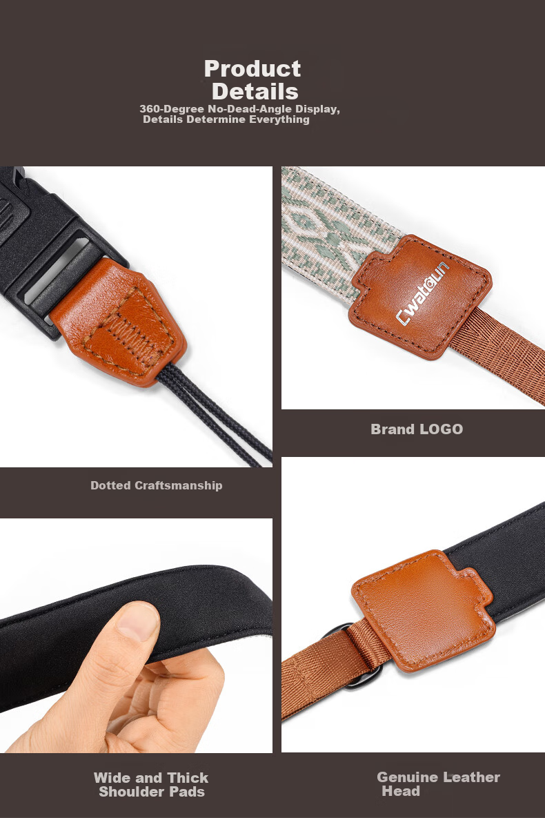 CWATCUN Kadenka Adjustable Camera Shoulder Strap Quick Release Camera Accessory Padded Jacquard Strap 5
