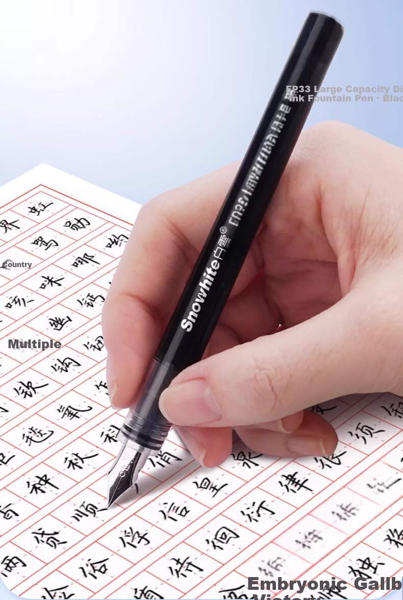 Snowhite Direct Ink Fountain Pen Student Special Grade 3 Handwriting Practice No Cartridge Replacement EF Nib Quick Dry Non-Bleed FP33 Erasable Blue 20pcs 7