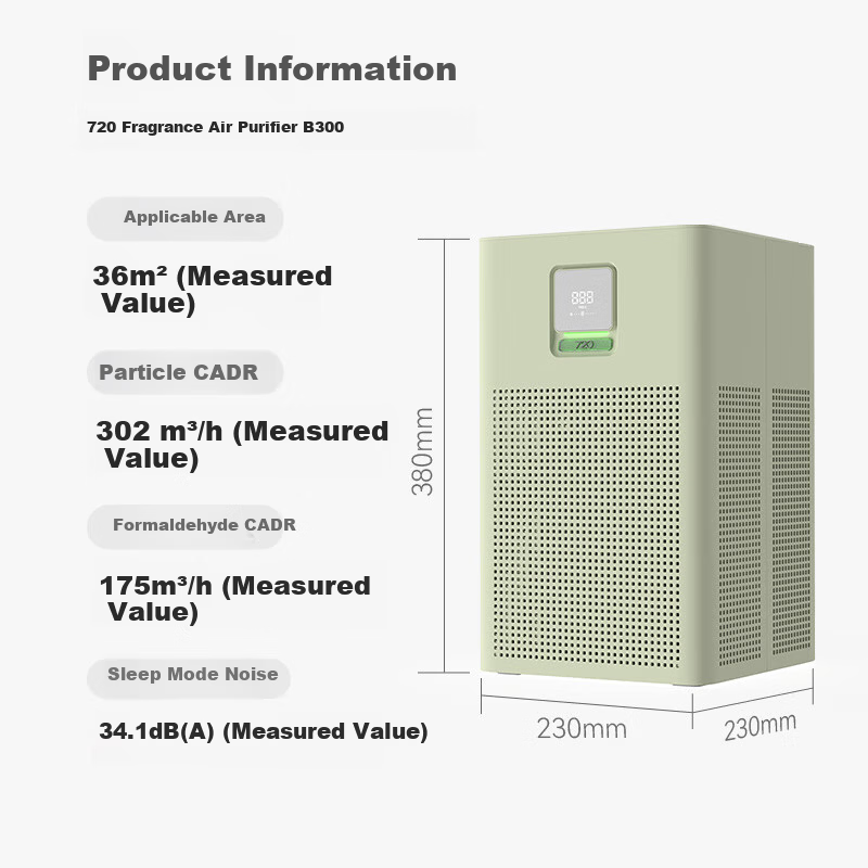 720 [Trade-in Discount 3%] Medical Nursing Maternity Fragrance Air Purifier B300 Green Formaldehyde Removal Odor Pet Bedroom Desktop Small Home Use
