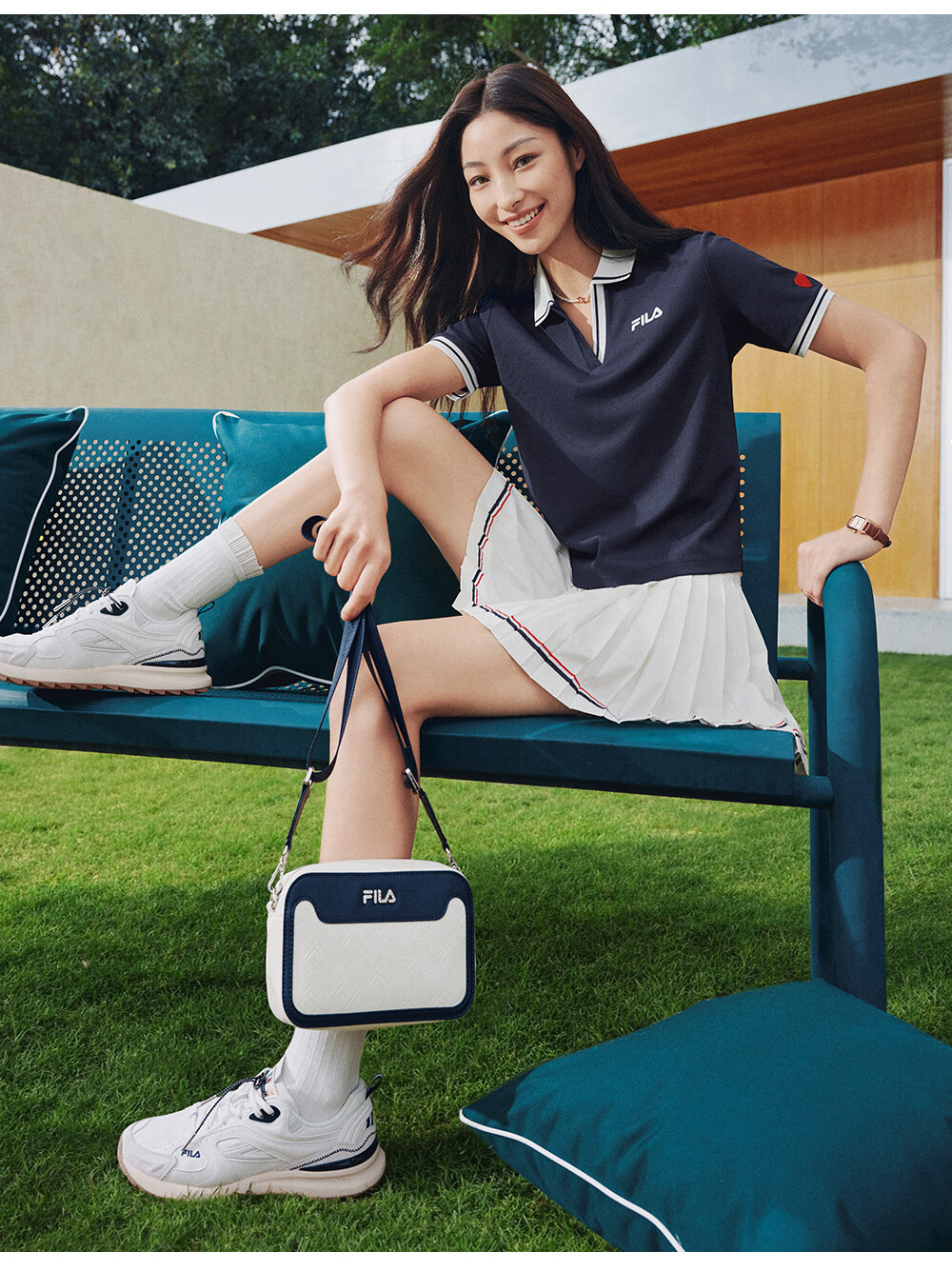 FILA Official Women's Shoulder Bag 2026 Summer Fashion Casual Crossbody Small Square Bag 8