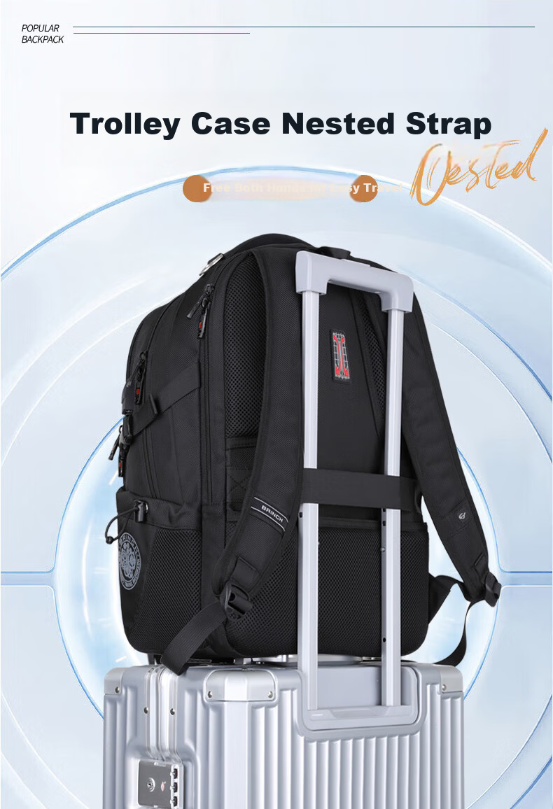 BRINCH Backpack, Laptop Bag, 14/16 Inch Large Capacity, Travel Business Backpack, School Bag 15