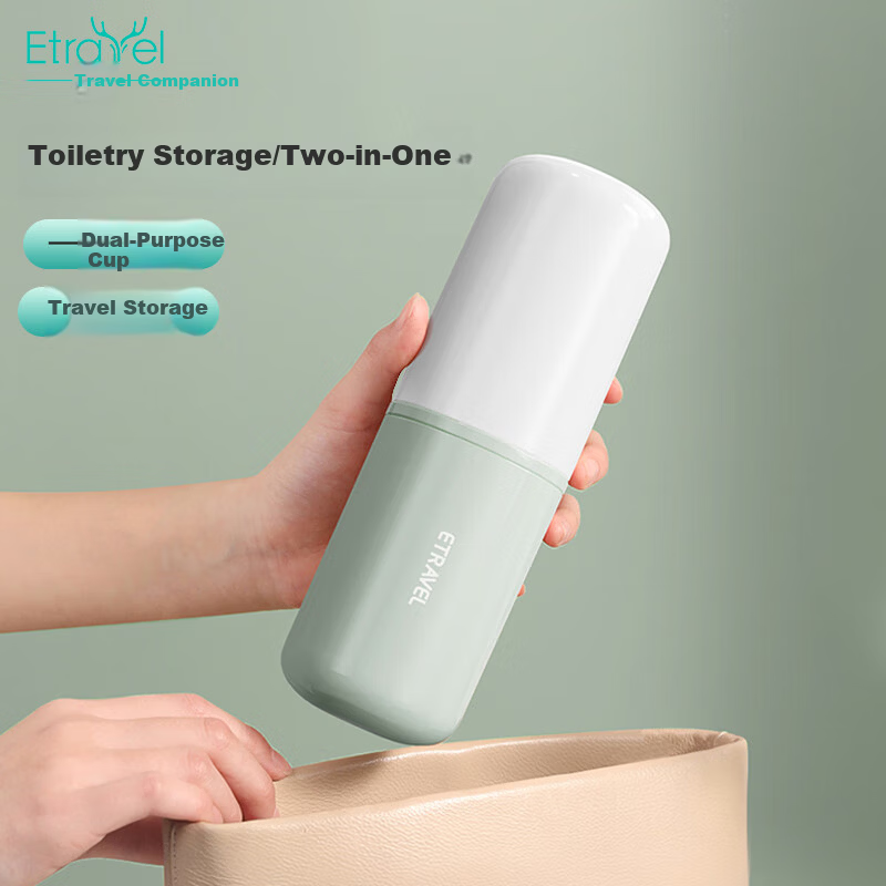 EasyTravel Travel Toothbrush Cup Detachable 2-Piece Disposable Toothbrush Holder Capsule Toiletry Cup