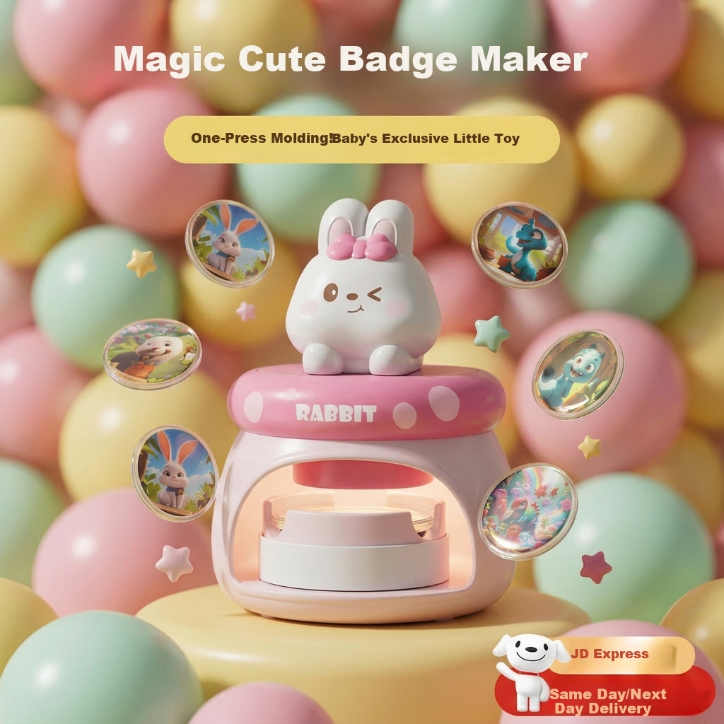 Luo Li Badge Maker DIY Handmade Children's Toy for Girls Ages 6-14 Birthday Gift