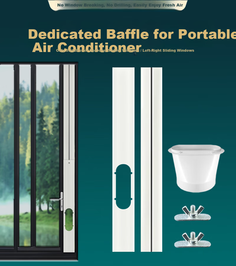 Shuangwei Portable Air Conditioner Window Panel Adjustable Exhaust Duct Bracket 0.95-1.3m Telescopic Single Hole KT-Window Panel 1.3m 1